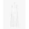 Reformation Womens White Tala Halterneck Linen Maxi Dress In White