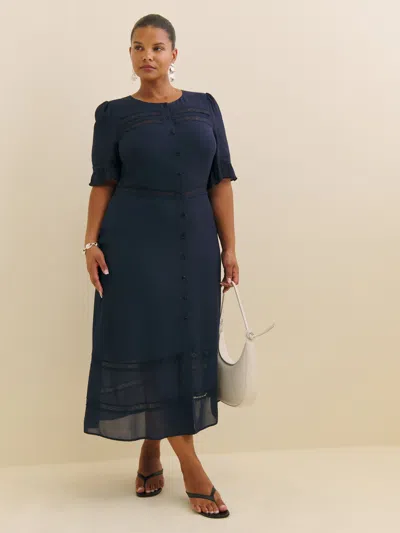 Reformation Woodson Dress Es In Navy