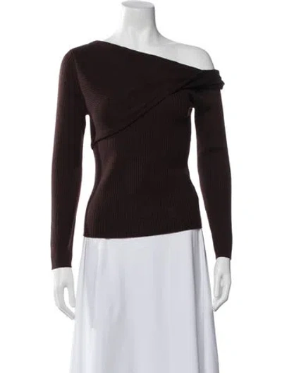 Pre-owned Reformation Wool Bateau Neckline Sweater In Brown