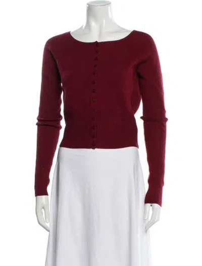 Pre-owned Reformation Wool Bateau Neckline Sweater In Red