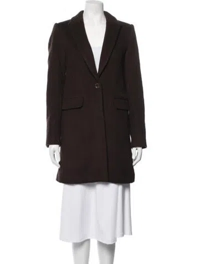 Pre-owned Reformation Wool Coat In Brown