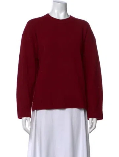 Pre-owned Reformation Wool Crew Neck Sweater In Burgundy