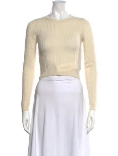 Pre-owned Reformation Wool Crew Neck Sweater In Neutrals