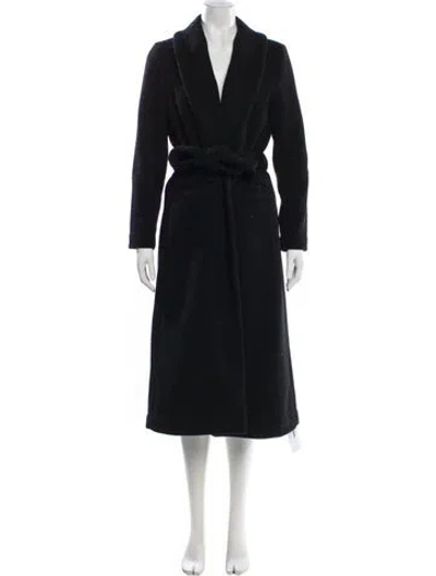 Pre-owned Reformation Wool Faux Fur Coat In Blue