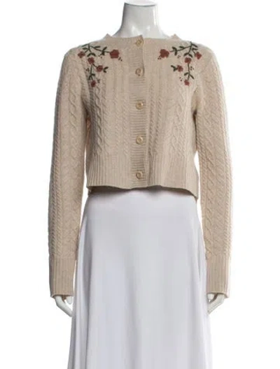 Pre-owned Reformation Wool Floral Print Sweater In Neutrals