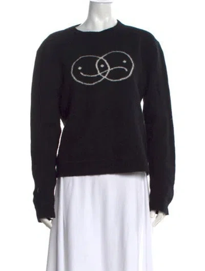 Pre-owned Reformation Wool Graphic Print Sweater In Black