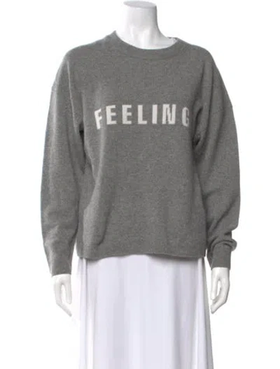 Pre-owned Reformation Wool Graphic Print Sweater In Gray