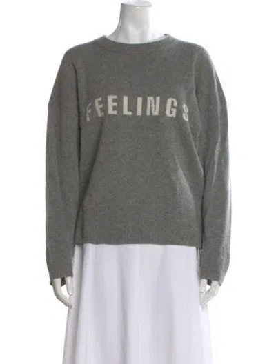Pre-owned Reformation Wool Graphic Print Sweater In Gray