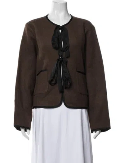 Pre-owned Reformation Wool Jacket In Brown