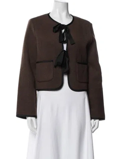 Pre-owned Reformation Wool Jacket In Brown