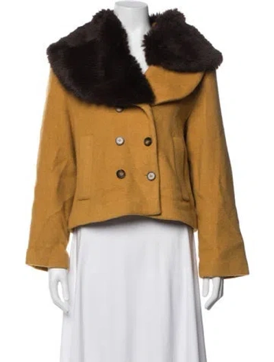 Pre-owned Reformation Wool Jacket In Yellow