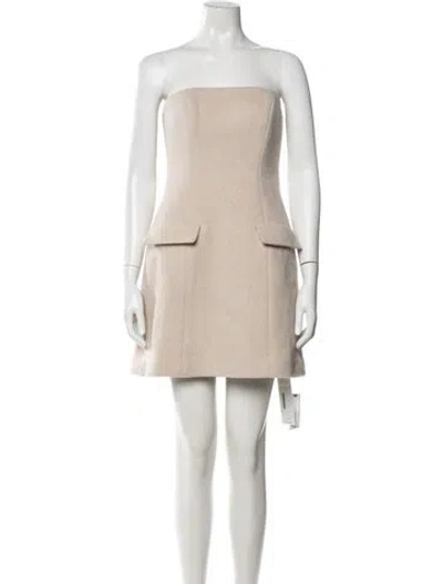 Pre-owned Reformation Wool Mini Dress In Neutral