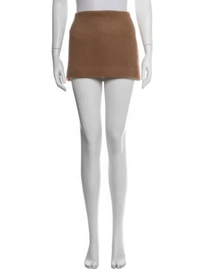 Pre-owned Reformation Wool Mini Skirt In Brown
