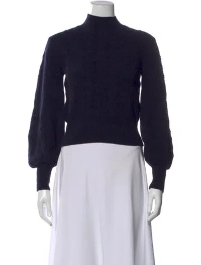 Pre-owned Reformation Wool Mock Neck Sweater In Black