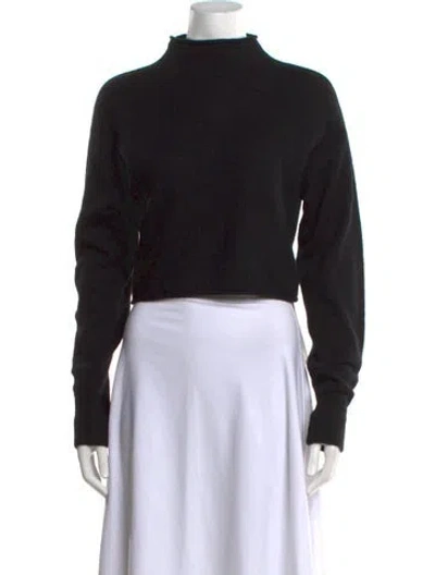 Pre-owned Reformation Wool Mock Neck Sweater In Black