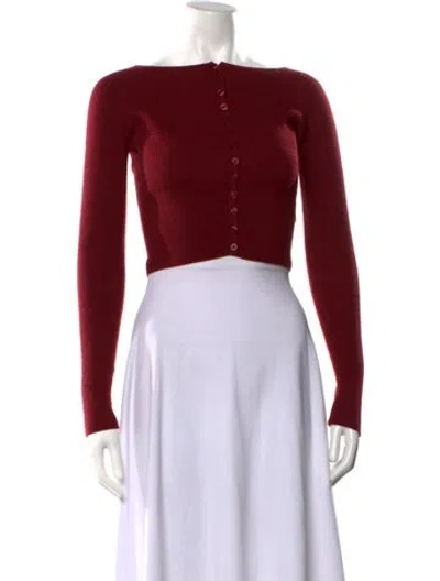 Pre-owned Reformation Wool Off-the-shoulder Sweater In Burgundy