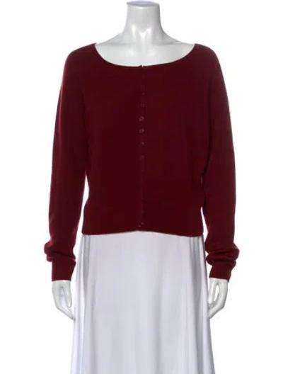 Pre-owned Reformation Wool Open Front Sweater In Red