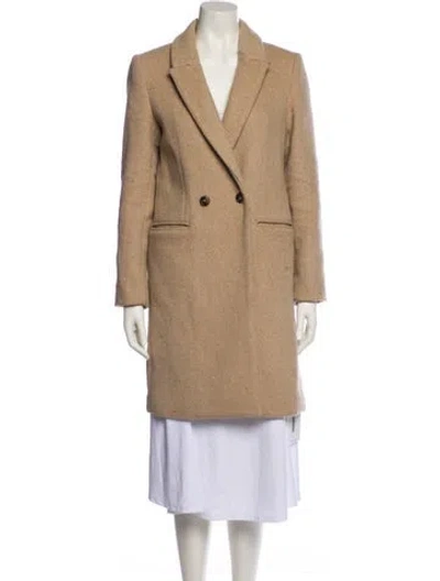 Pre-owned Reformation Wool Peacoat In Brown