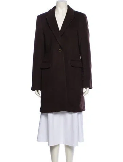 Pre-owned Reformation Wool Peacoat In Brown