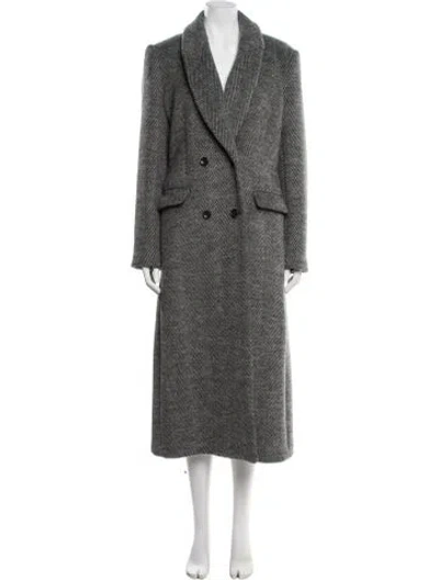Pre-owned Reformation Wool Peacoat In Gray