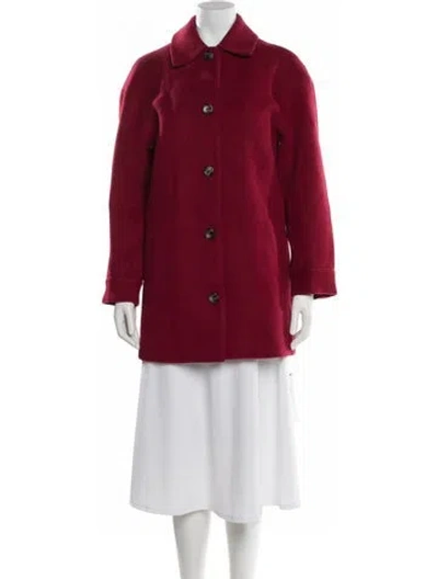 Pre-owned Reformation Wool Peacoat In Red