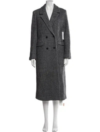 Pre-owned Reformation Wool Plaid Print Coat W/ Tags In Multi