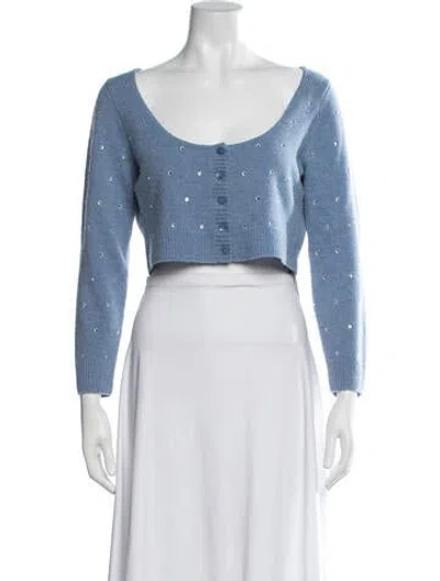Pre-owned Reformation Wool Scoop Neck Sweater In Blue