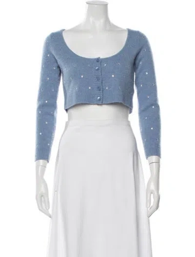 Pre-owned Reformation Wool Scoop Neck Sweater In Blue