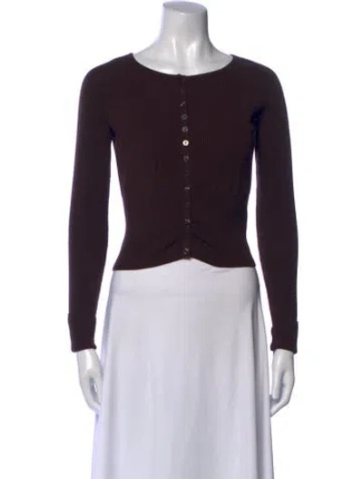 Pre-owned Reformation Wool Scoop Neck Sweater In Brown