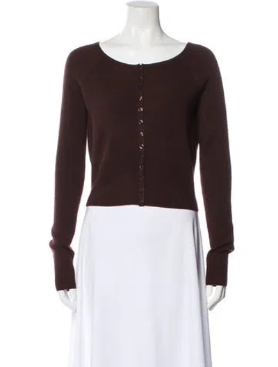 Pre-owned Reformation Wool Scoop Neck Sweater In Brown