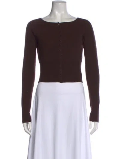 Pre-owned Reformation Wool Scoop Neck Sweater In Brown
