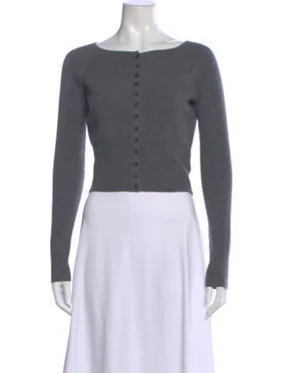 Pre-owned Reformation Wool Scoop Neck Sweater In Gray