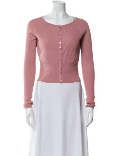 Pre-owned Reformation Wool Scoop Neck Sweater In Pink