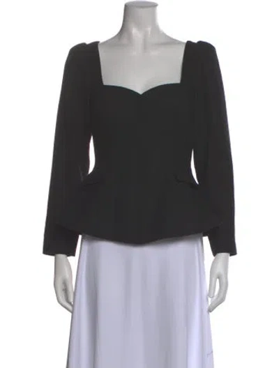 Pre-owned Reformation Wool Square Neckline Blouse In Gray