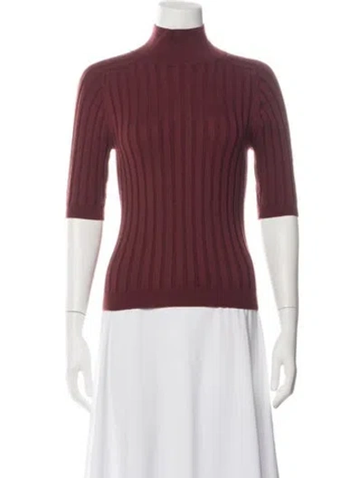 Pre-owned Reformation Wool Turtleneck Sweater In Burgundy