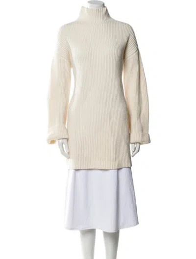 Pre-owned Reformation Wool Turtleneck Sweater In Neutral