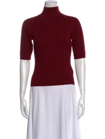 Pre-owned Reformation Wool Turtleneck Top In Red