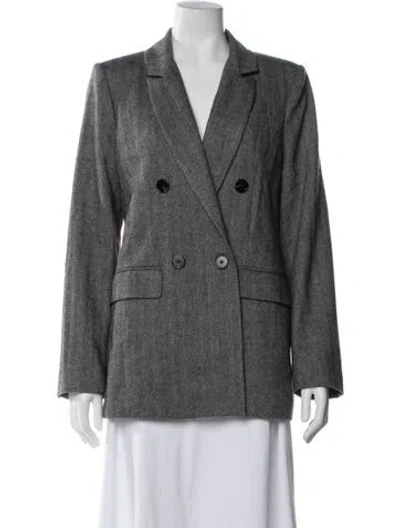 Pre-owned Reformation Wool Tweed Pattern Blazer In Gray