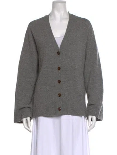 Pre-owned Reformation Wool V-neck Sweater In Gray