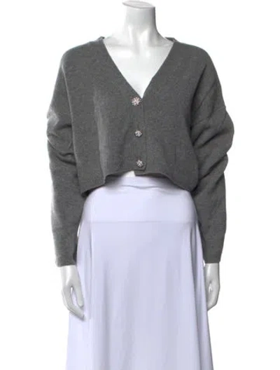 Pre-owned Reformation Wool V-neck Sweater In Gray