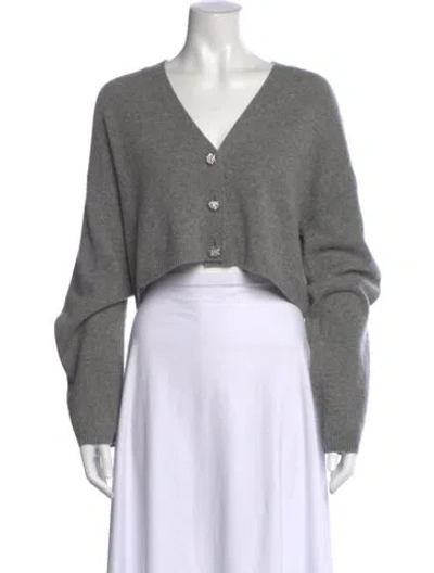 Pre-owned Reformation Wool V-neck Sweater In Gray