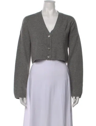 Pre-owned Reformation Wool V-neck Sweater In Gray