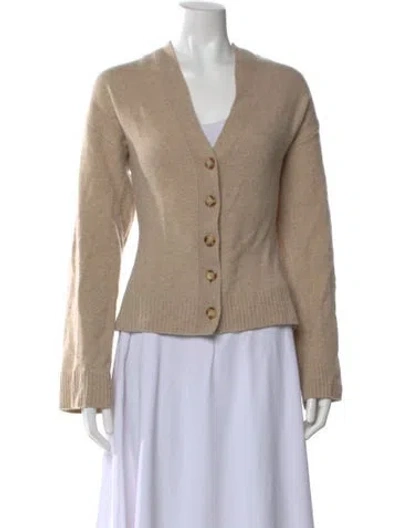 Pre-owned Reformation Wool V-neck Sweater In Neutral