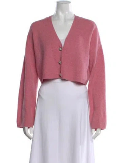 Pre-owned Reformation Wool V-neck Sweater In Pink