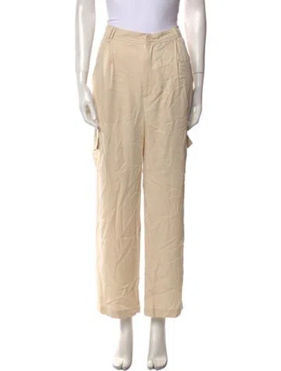 Pre-owned Reformation Wool Wide Leg Pants In Neutral