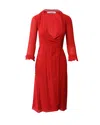 Reformation Wrap Dress In Red Viscose In Red