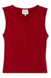 Reformation Wren Cotton V-neck Tank In Red