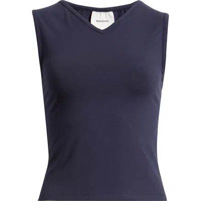 Reformation Wren Cotton V-neck Tank In Blue