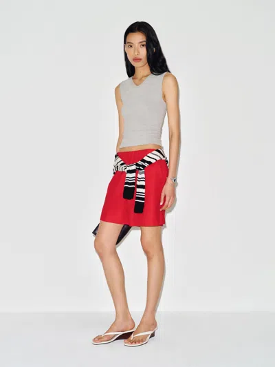 Reformation Wren Knit Top Heather Grey Small In Gray