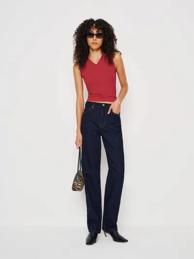 Reformation Wren Knit Top In Red